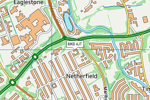 MK6 4JT map - OS VectorMap District (Ordnance Survey)