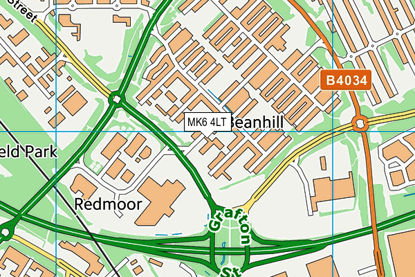 MK6 4LT map - OS VectorMap District (Ordnance Survey)