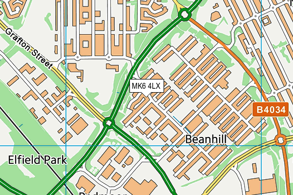 MK6 4LX map - OS VectorMap District (Ordnance Survey)