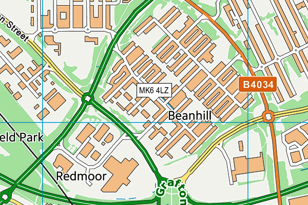 MK6 4LZ map - OS VectorMap District (Ordnance Survey)