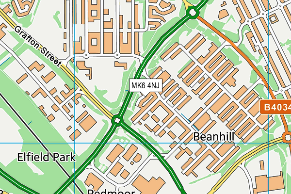 MK6 4NJ map - OS VectorMap District (Ordnance Survey)