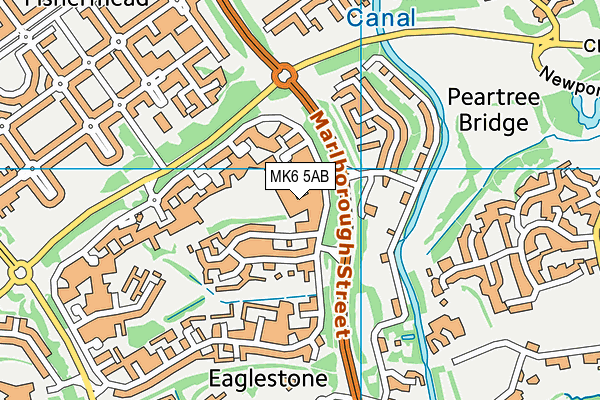 MK6 5AB map - OS VectorMap District (Ordnance Survey)