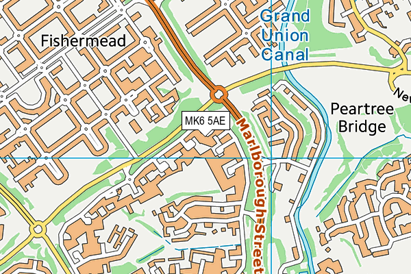 MK6 5AE map - OS VectorMap District (Ordnance Survey)