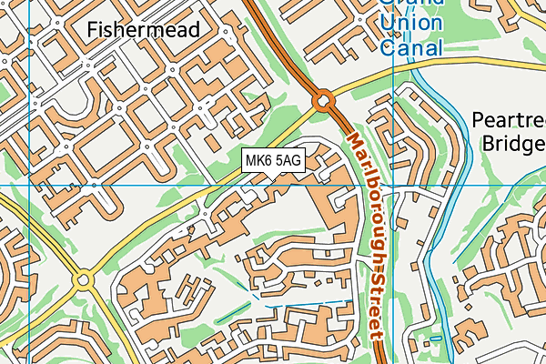 MK6 5AG map - OS VectorMap District (Ordnance Survey)