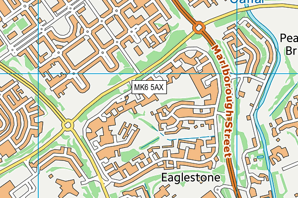 Falconhurst School map (MK6 5AX) - OS VectorMap District (Ordnance Survey)