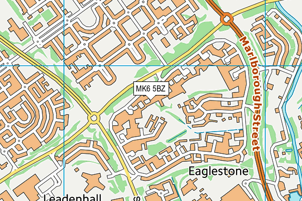 MK6 5BZ map - OS VectorMap District (Ordnance Survey)