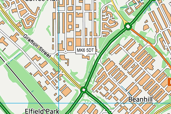 MK6 5DT map - OS VectorMap District (Ordnance Survey)