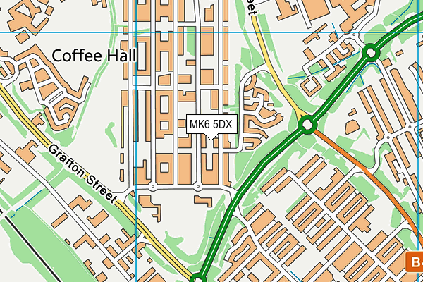 MK6 5DX map - OS VectorMap District (Ordnance Survey)