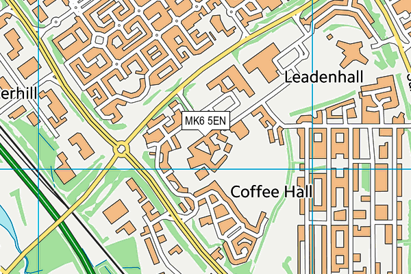 St Pauls Catholic School map (MK6 5EN) - OS VectorMap District (Ordnance Survey)