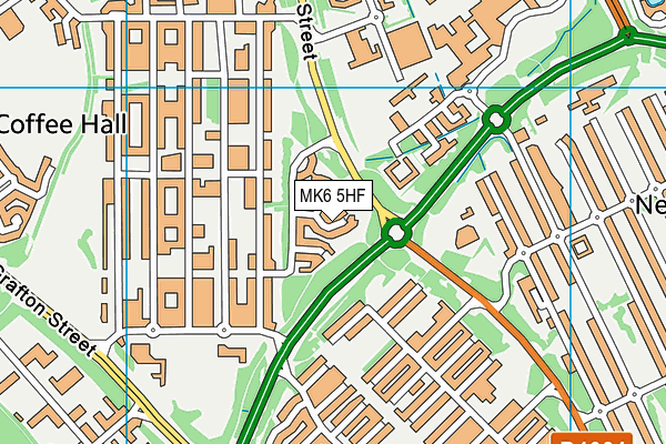 MK6 5HF map - OS VectorMap District (Ordnance Survey)