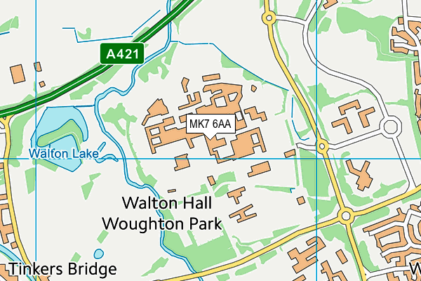 Open University (Walton Hall Campus) map (MK7 6AA) - OS VectorMap District (Ordnance Survey)