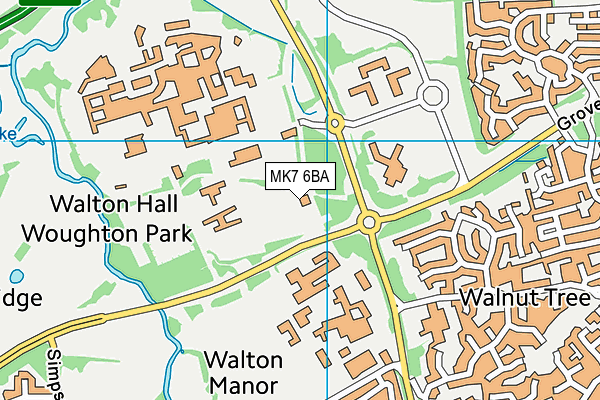 MK7 6BA map - OS VectorMap District (Ordnance Survey)