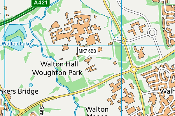 MK7 6BB map - OS VectorMap District (Ordnance Survey)