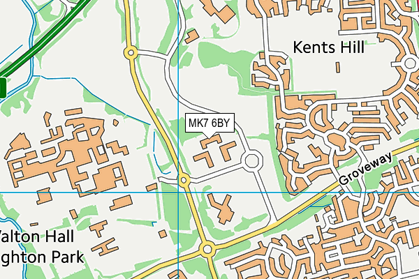 MK7 6BY map - OS VectorMap District (Ordnance Survey)