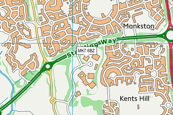 Kents Hill Park all-through school map (MK7 6BZ) - OS VectorMap District (Ordnance Survey)