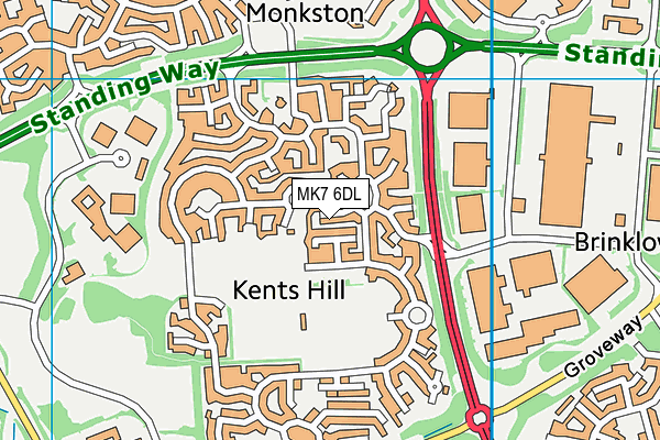 MK7 6DL map - OS VectorMap District (Ordnance Survey)
