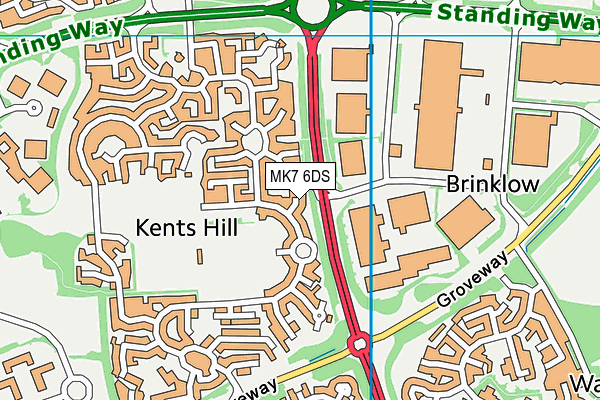 MK7 6DS map - OS VectorMap District (Ordnance Survey)