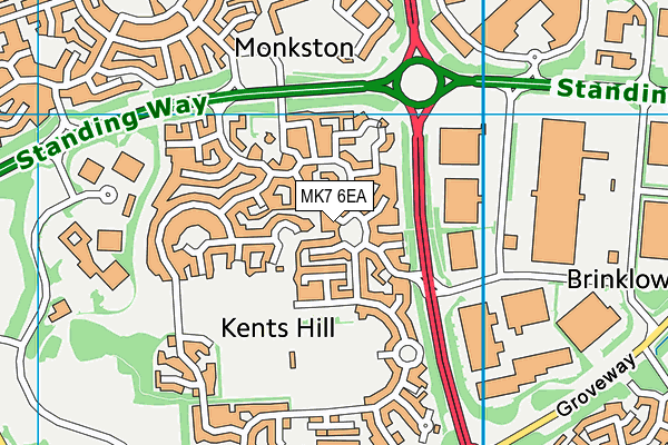 MK7 6EA map - OS VectorMap District (Ordnance Survey)