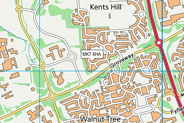 MK7 6HA map - OS VectorMap District (Ordnance Survey)