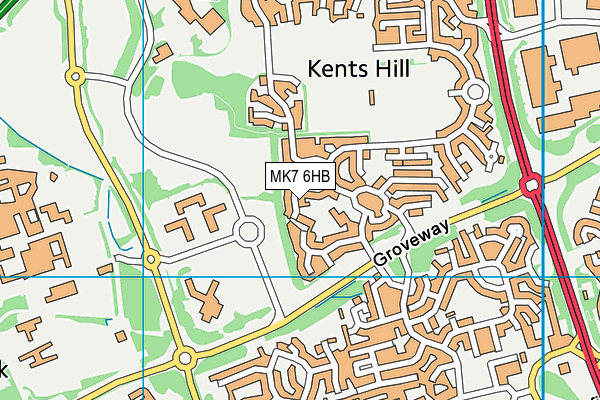 MK7 6HB map - OS VectorMap District (Ordnance Survey)