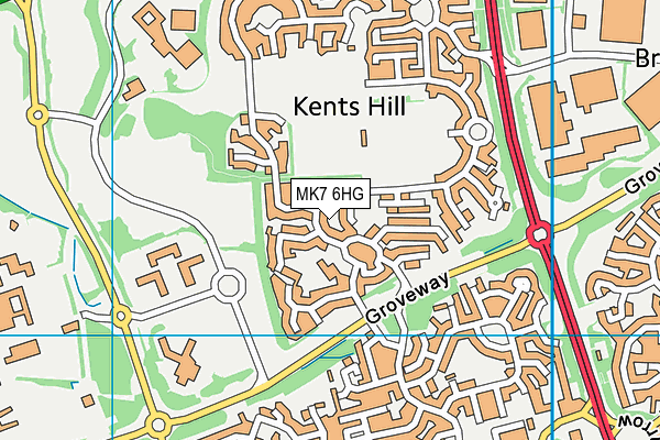 MK7 6HG map - OS VectorMap District (Ordnance Survey)