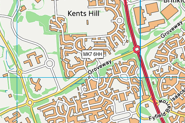 MK7 6HH map - OS VectorMap District (Ordnance Survey)