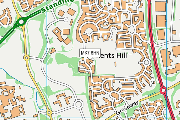 MK7 6HN map - OS VectorMap District (Ordnance Survey)