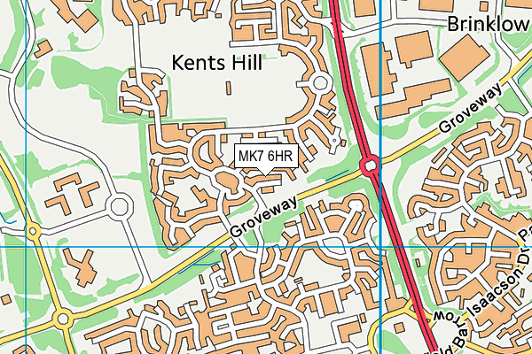 MK7 6HR map - OS VectorMap District (Ordnance Survey)