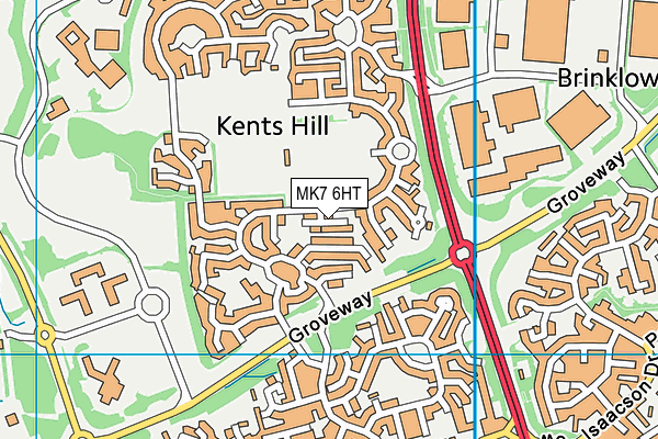 MK7 6HT map - OS VectorMap District (Ordnance Survey)