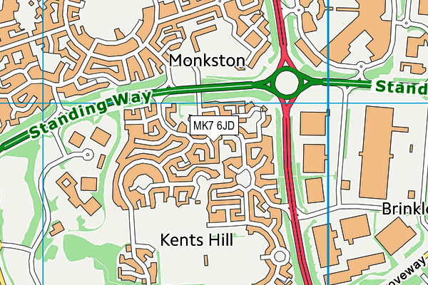 MK7 6JD map - OS VectorMap District (Ordnance Survey)