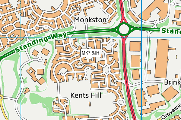 MK7 6JH map - OS VectorMap District (Ordnance Survey)