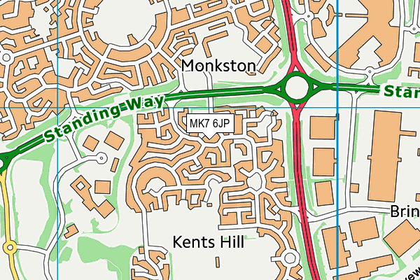 MK7 6JP map - OS VectorMap District (Ordnance Survey)