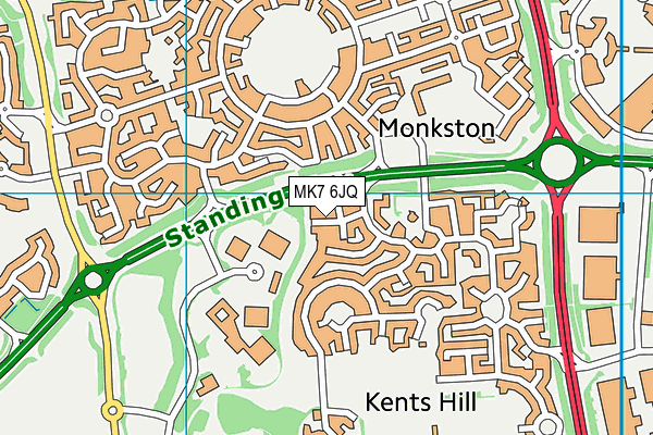 MK7 6JQ map - OS VectorMap District (Ordnance Survey)