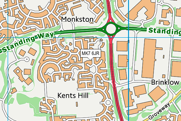 MK7 6JR map - OS VectorMap District (Ordnance Survey)