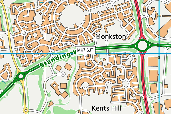 MK7 6JT map - OS VectorMap District (Ordnance Survey)