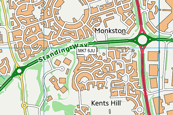 MK7 6JU map - OS VectorMap District (Ordnance Survey)