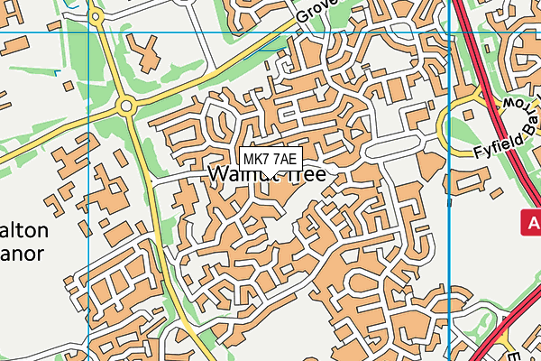 MK7 7AE map - OS VectorMap District (Ordnance Survey)