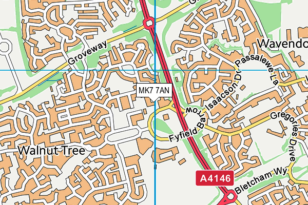 MK7 7AN map - OS VectorMap District (Ordnance Survey)