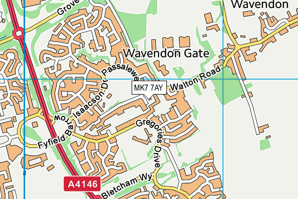 MK7 7AY map - OS VectorMap District (Ordnance Survey)