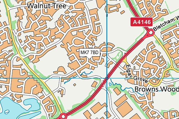 MK7 7BD map - OS VectorMap District (Ordnance Survey)