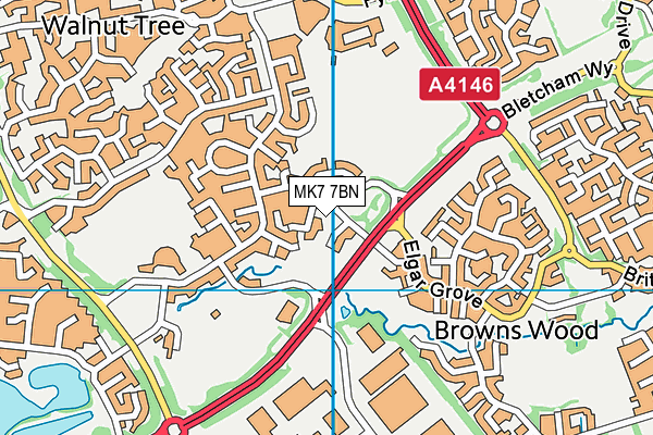 MK7 7BN map - OS VectorMap District (Ordnance Survey)