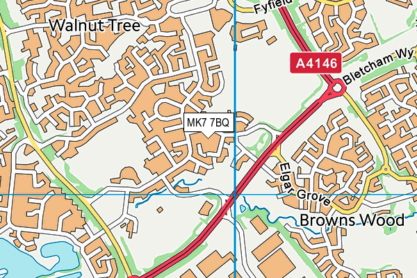 MK7 7BQ map - OS VectorMap District (Ordnance Survey)