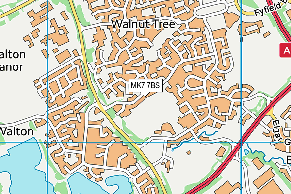 MK7 7BS map - OS VectorMap District (Ordnance Survey)