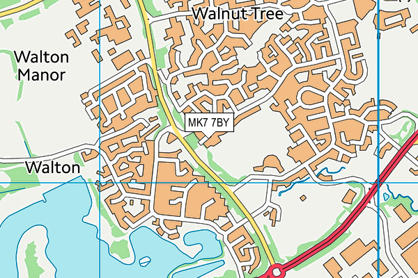 MK7 7BY map - OS VectorMap District (Ordnance Survey)