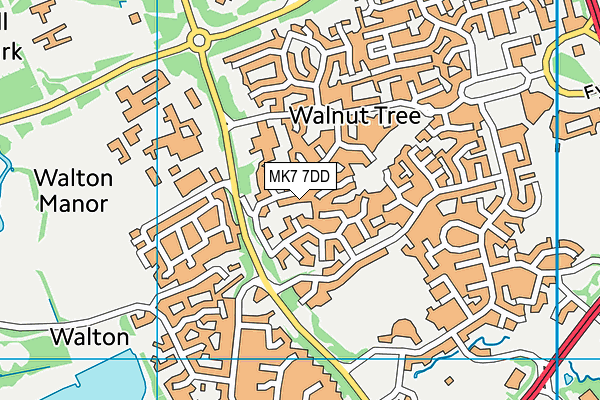 MK7 7DD map - OS VectorMap District (Ordnance Survey)