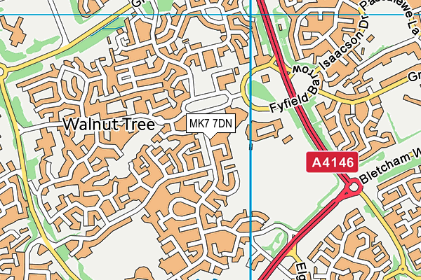 MK7 7DN map - OS VectorMap District (Ordnance Survey)