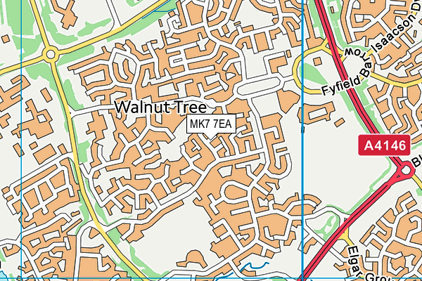 MK7 7EA map - OS VectorMap District (Ordnance Survey)