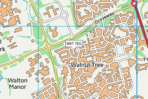 MK7 7EG map - OS VectorMap District (Ordnance Survey)