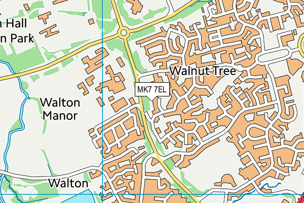 MK7 7EL map - OS VectorMap District (Ordnance Survey)