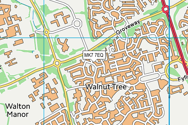 MK7 7EQ map - OS VectorMap District (Ordnance Survey)